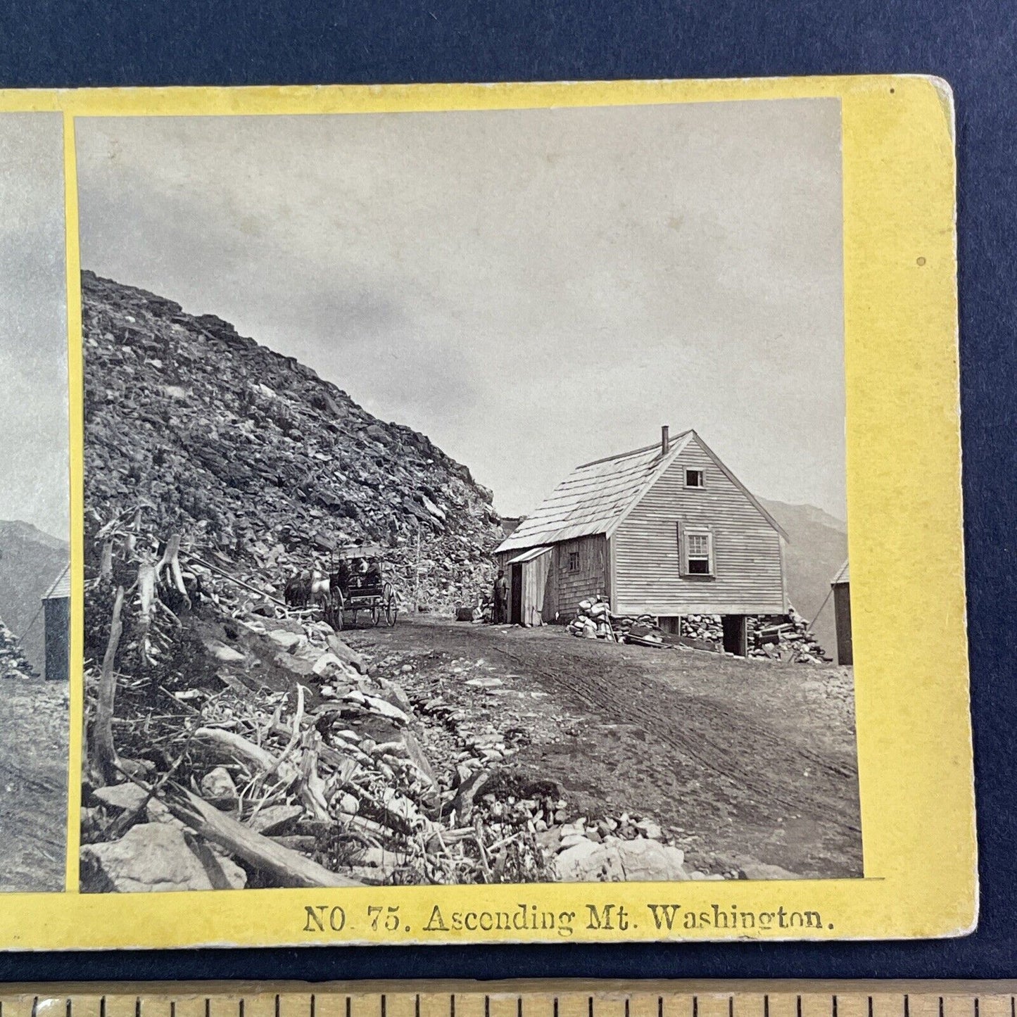 Halfway House Mount Washington Stereoview New Hampshire Antique c1870s Y952