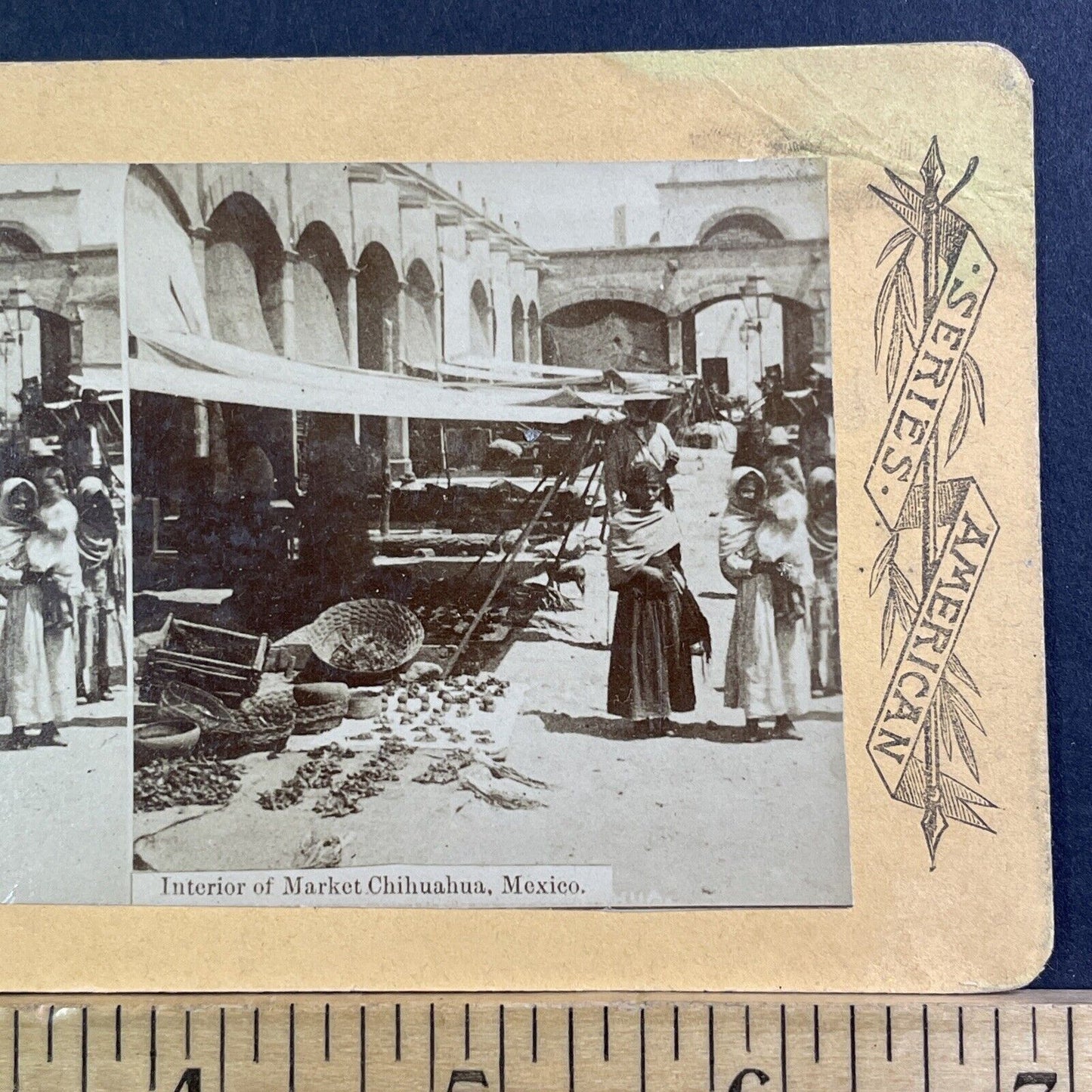 Grain Market Chihuahua Mexico Stereoview City View Antique c1880 X1545