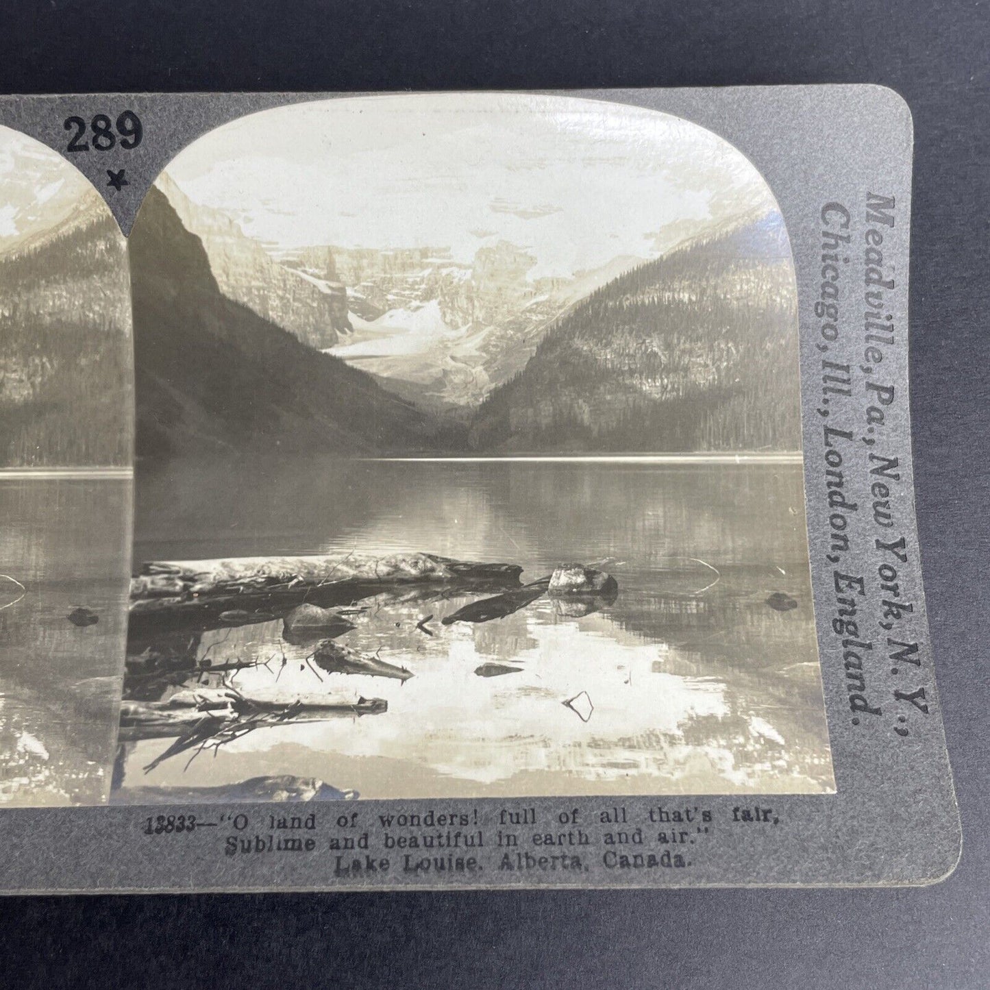 Antique 1903 Lake Louise & Glacier In Alberta Canada Stereoview Photo PC631