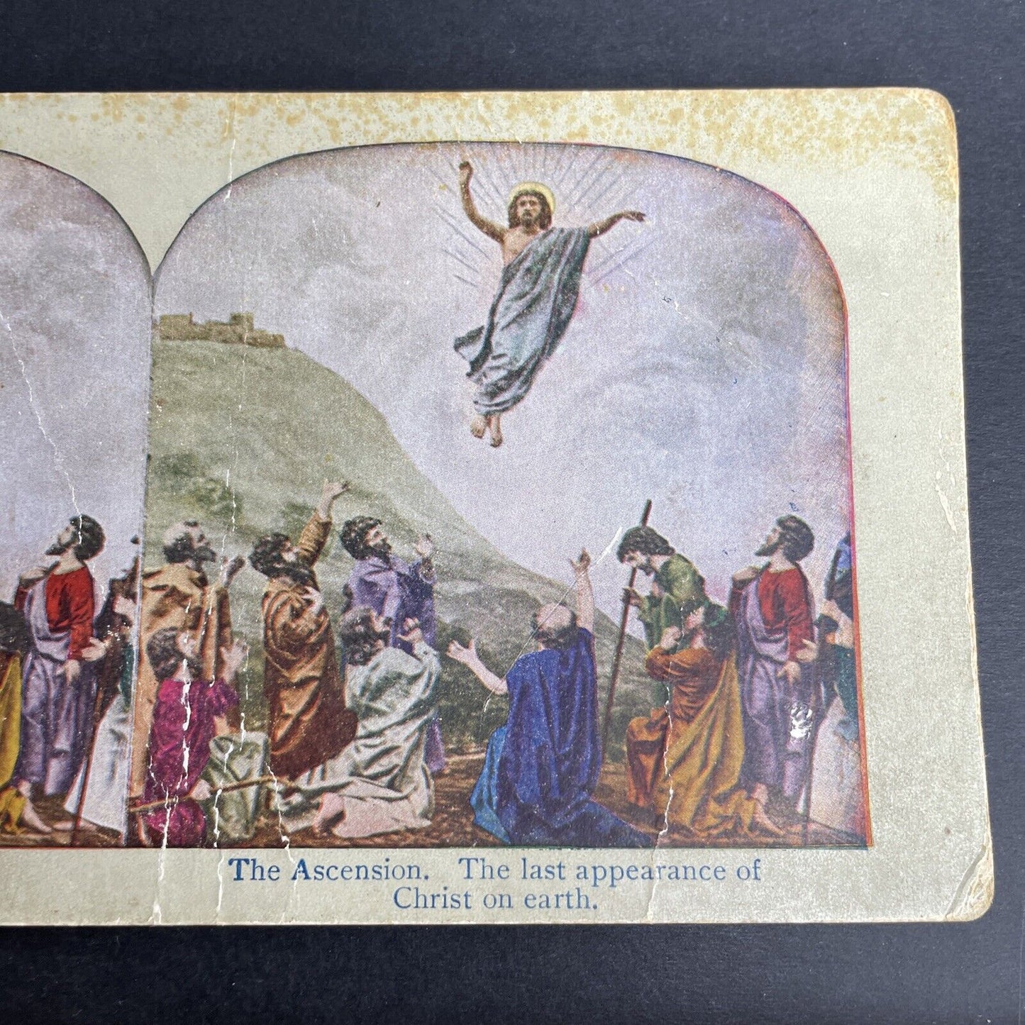 Antique 1902 The Ascension Of Jesus Christ Stereoview Photo Card P1064