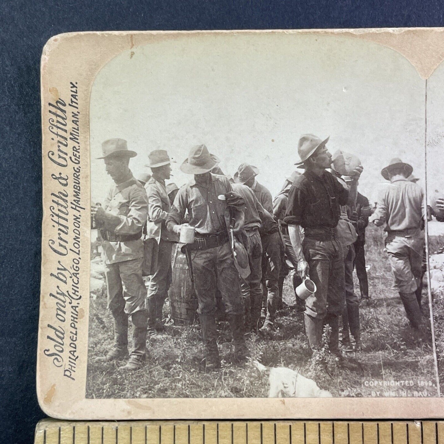 US Troops in Santiago Cuba Stereoview Spanish American War Antique c1898 X3837