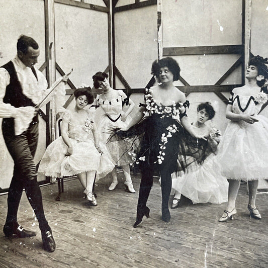 Antique 1903 Ballerinas At Russian School Of Ballet Stereoview Photo Card P3556