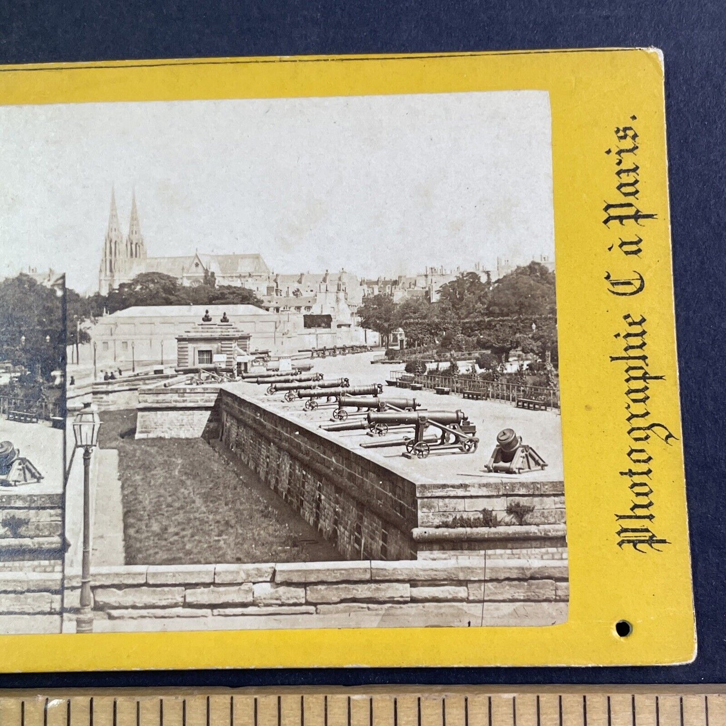 Cannons of Les Invalides Paris Stereoview Charles Gaudin Antique c1870 X4164