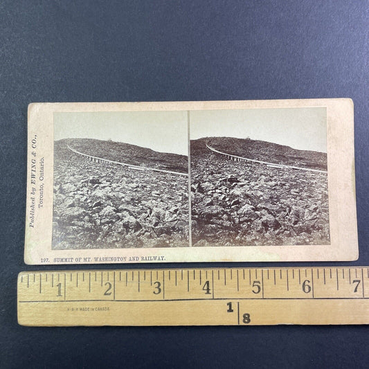 Mt Washington Railway Summit New Hampshire Stereoview Ewing & Co c1870s Y1742