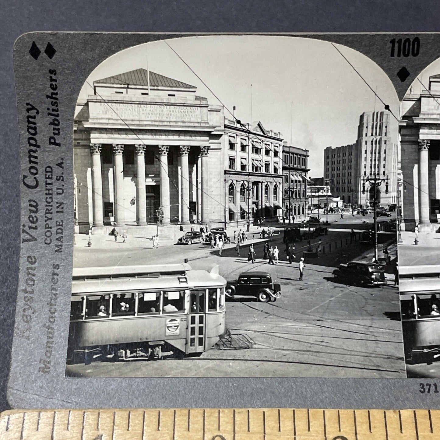 Antique 1930s Bank Of Montreal Winnipeg Manitoba Stereoview Photo Card V2650