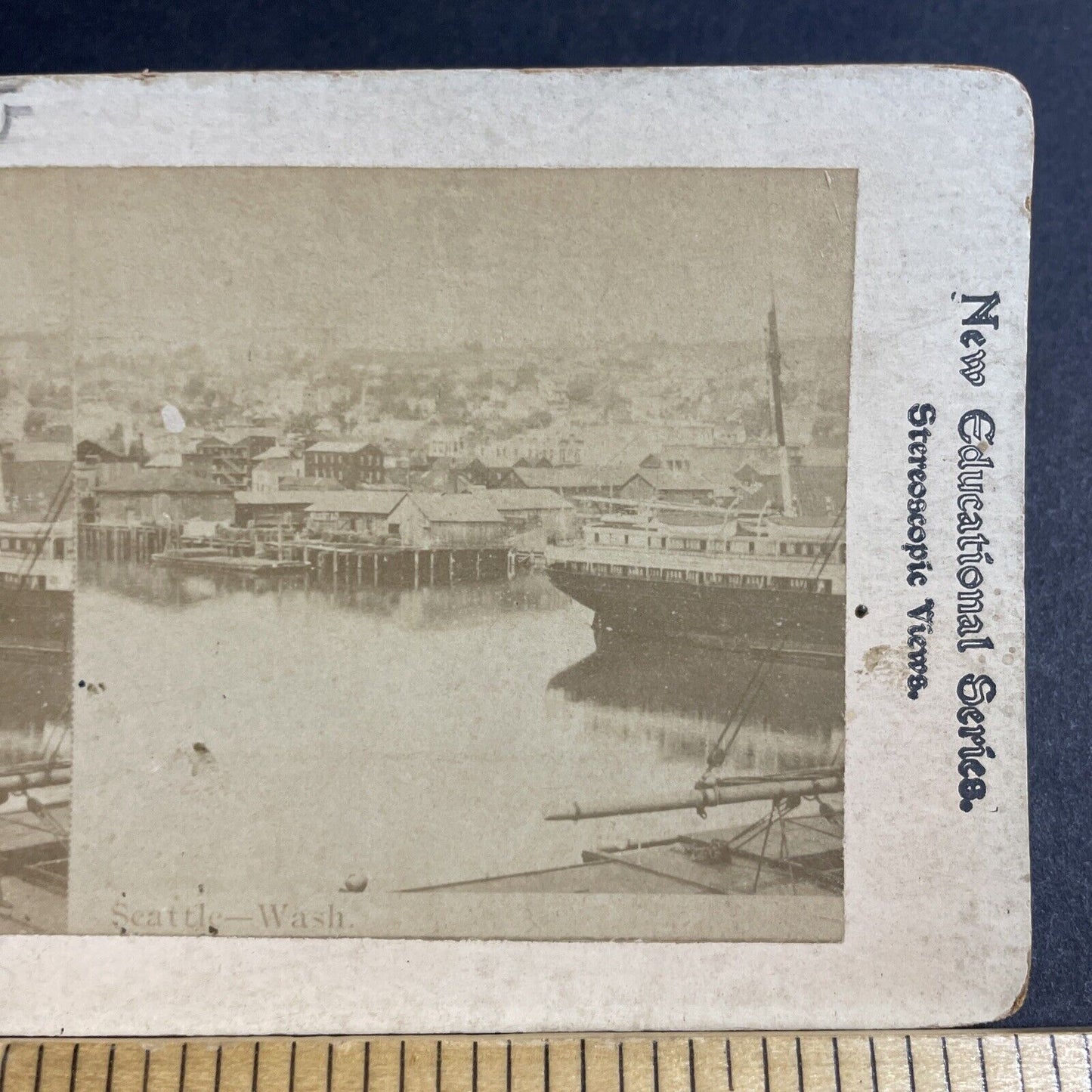 Antique 1870s Seattle Washington City View Stereoview Photo Card P4896