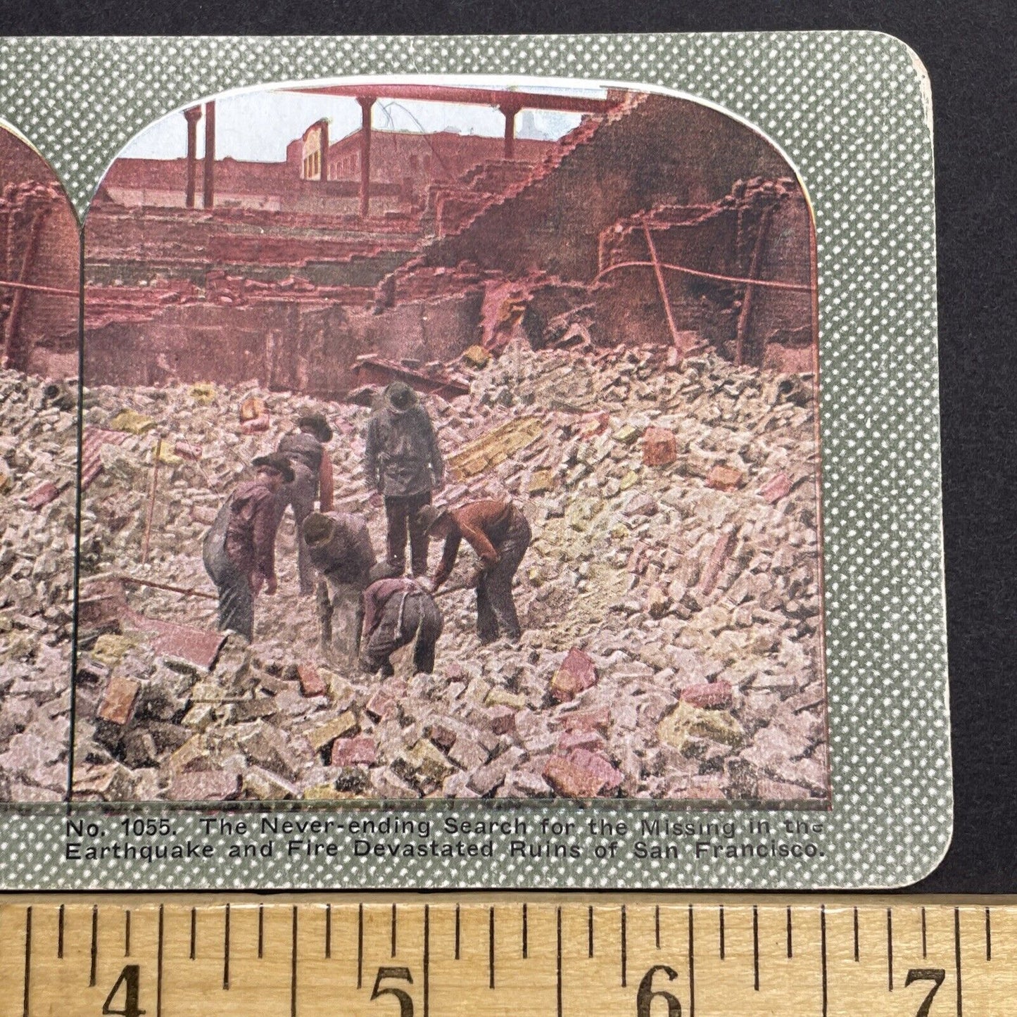 Antique 1918 San Francisco Earthquake Buried Alive Stereoview Photo Card 2300-54