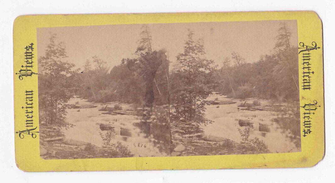 Antique 1870s Poconos River Rapids NY Pennsylvania Railroad Stereo Card P237