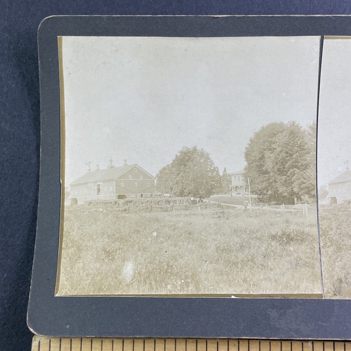 H Tucker Homestead Farm Stereoview Pike County Waverly Ohio Antique c1880 X1520