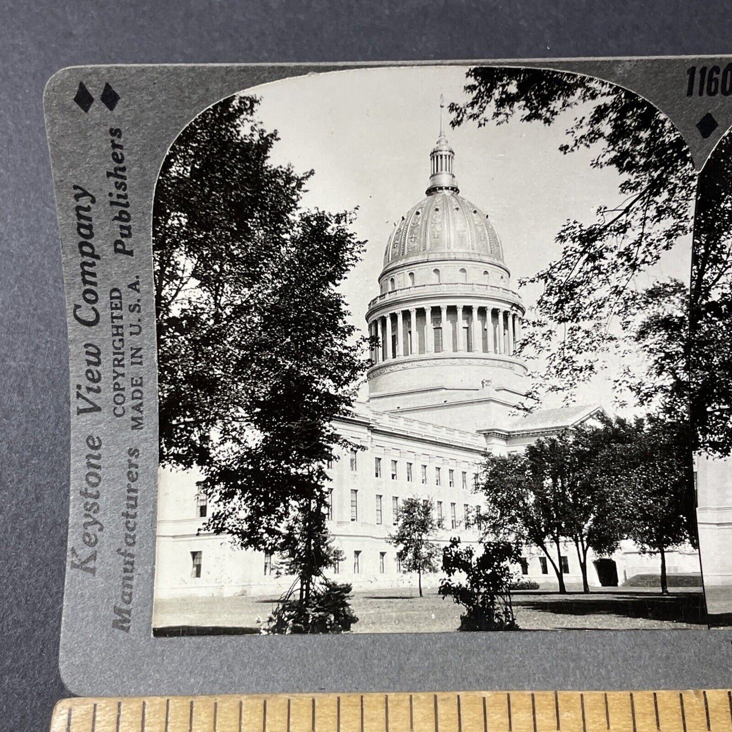 Antique 1930s State Capitol Building Charleston WV Stereoview Photo Card V2606