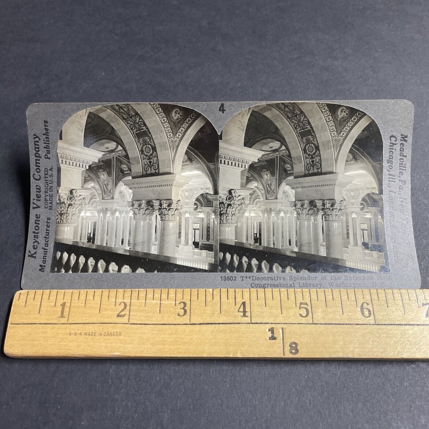 Antique 1920s Congressional Library Washington DC Stereoview Photo Card P4853