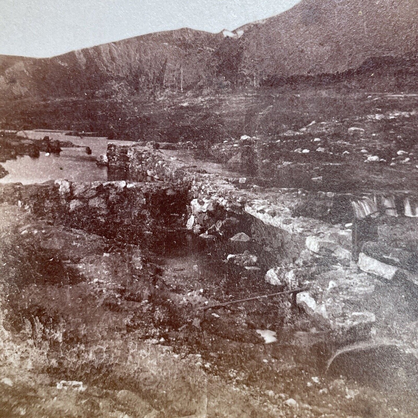 Antique 1874 Mill River Flood Disaster Massachusetts Stereoview Photo Card 1737