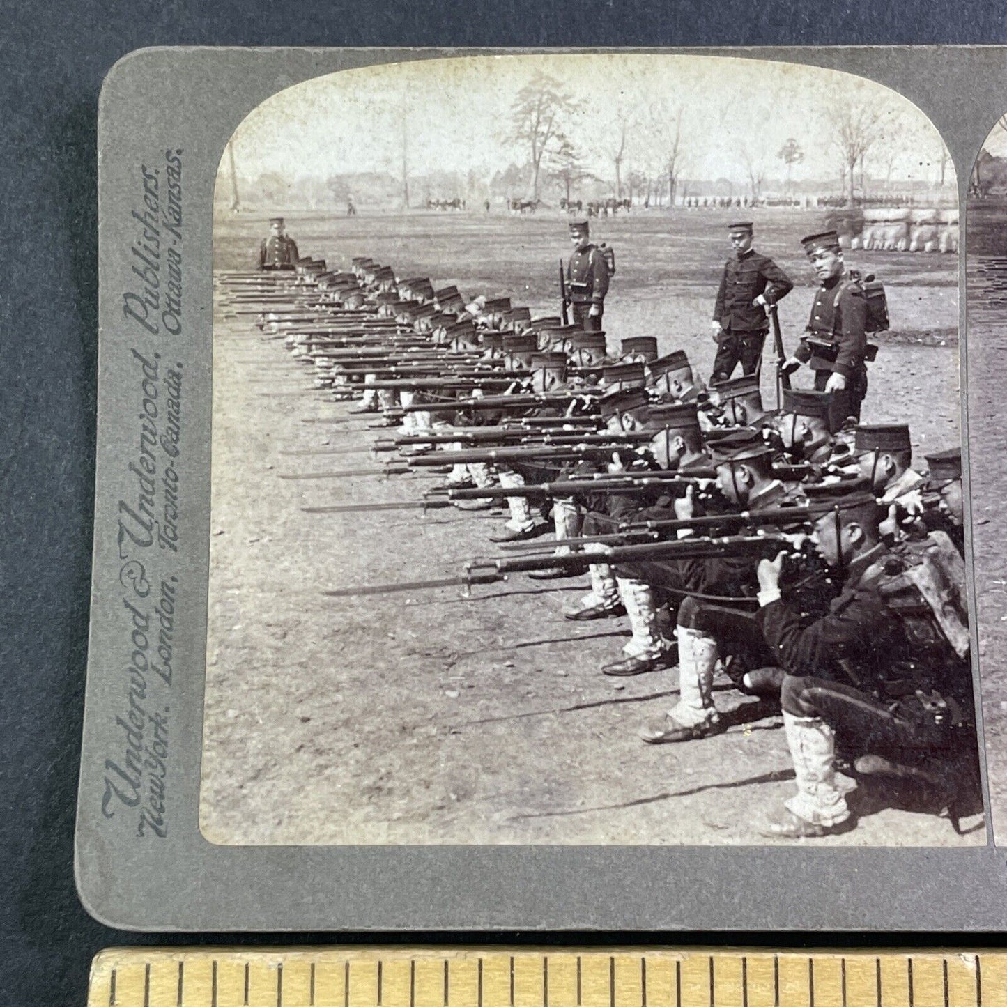 Japanese Imperial Bodyguard Soldiers Stereoview Antique c1904 X4087