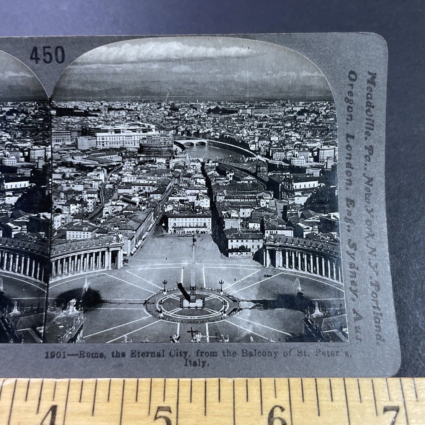 Antique 1910s City Center Of Rome Italy Stereoview Photo Card P3729