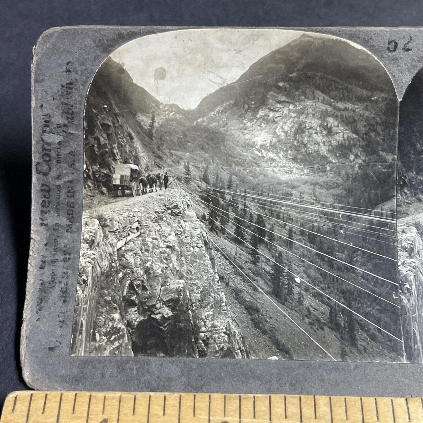 Antique 1909 New Power Lines Red Mountain CO Stereoview Photo Card P4310