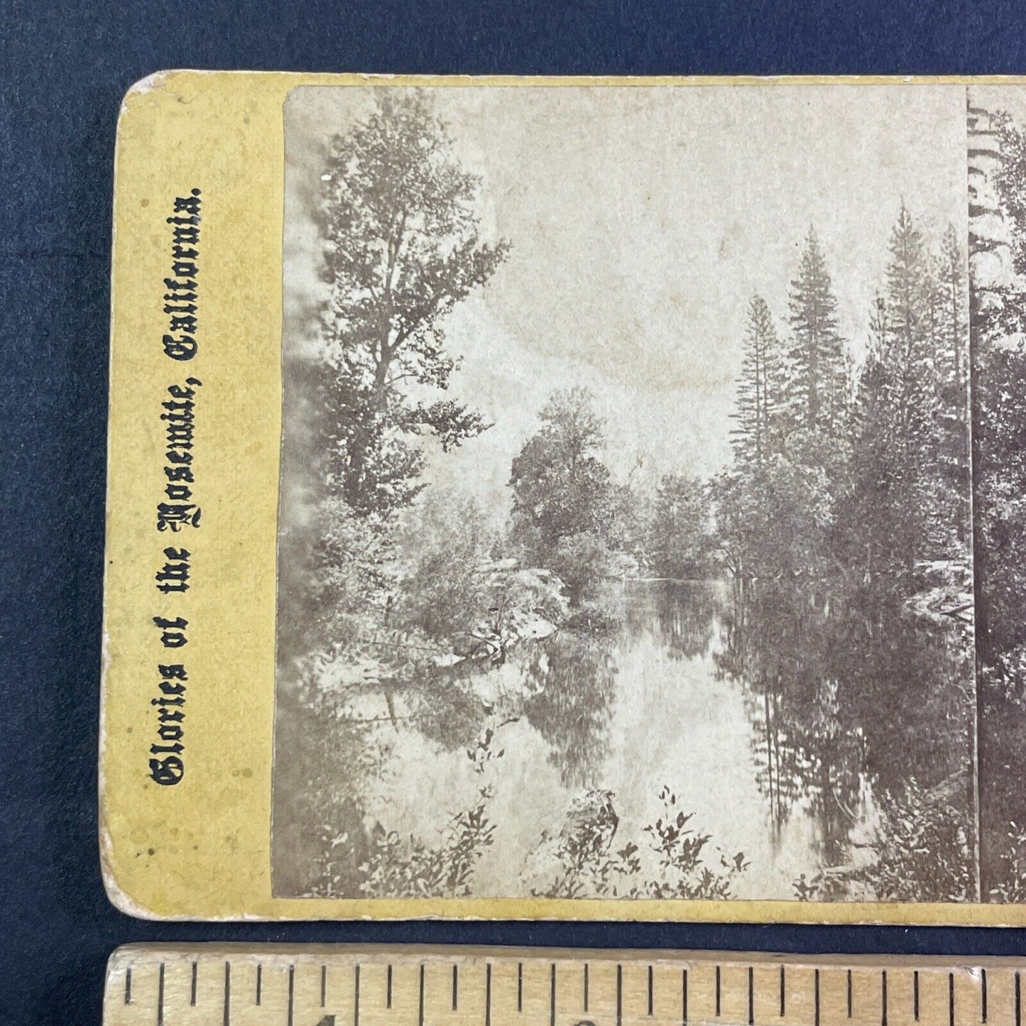 North Dome & Merced River Yosemite Stereoview E&HT Anthony Antique c1870 X3626