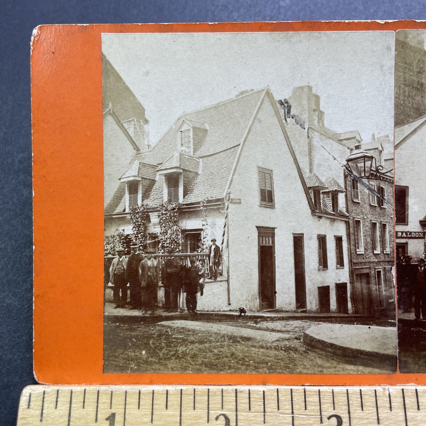 Antique 1860 General Montcalm's House Quebec City Stereoview Photo Card V3421