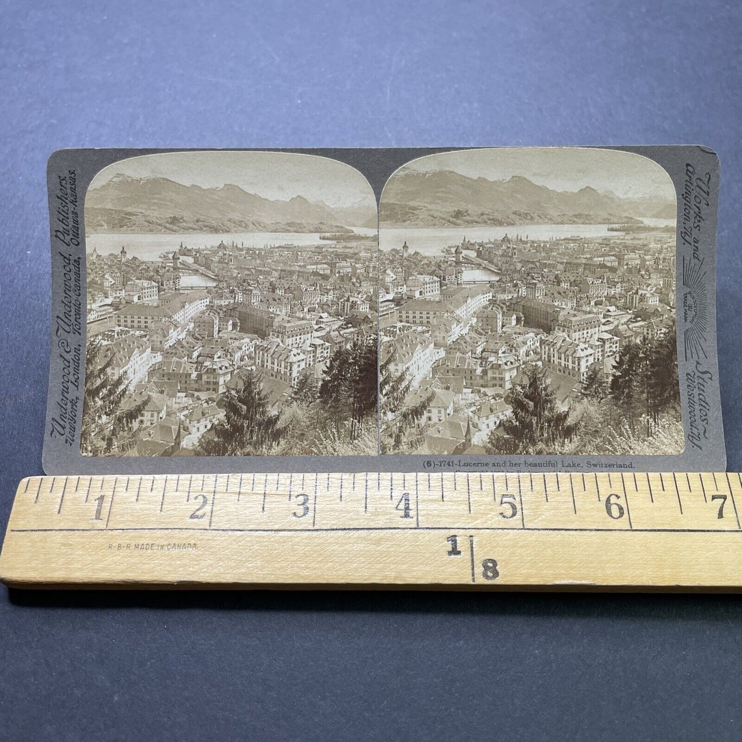 Antique 1902 Swiss City Of Lucerne Switzerland Stereoview Photo Card P2372