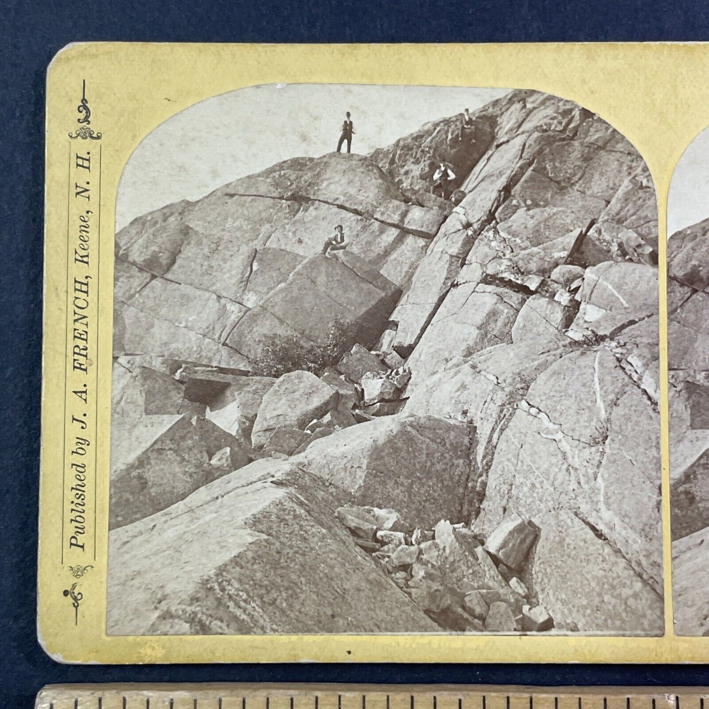 J.A. French on West Summit Mount Monadnock Stereoview New Hampshire c1870s Y879