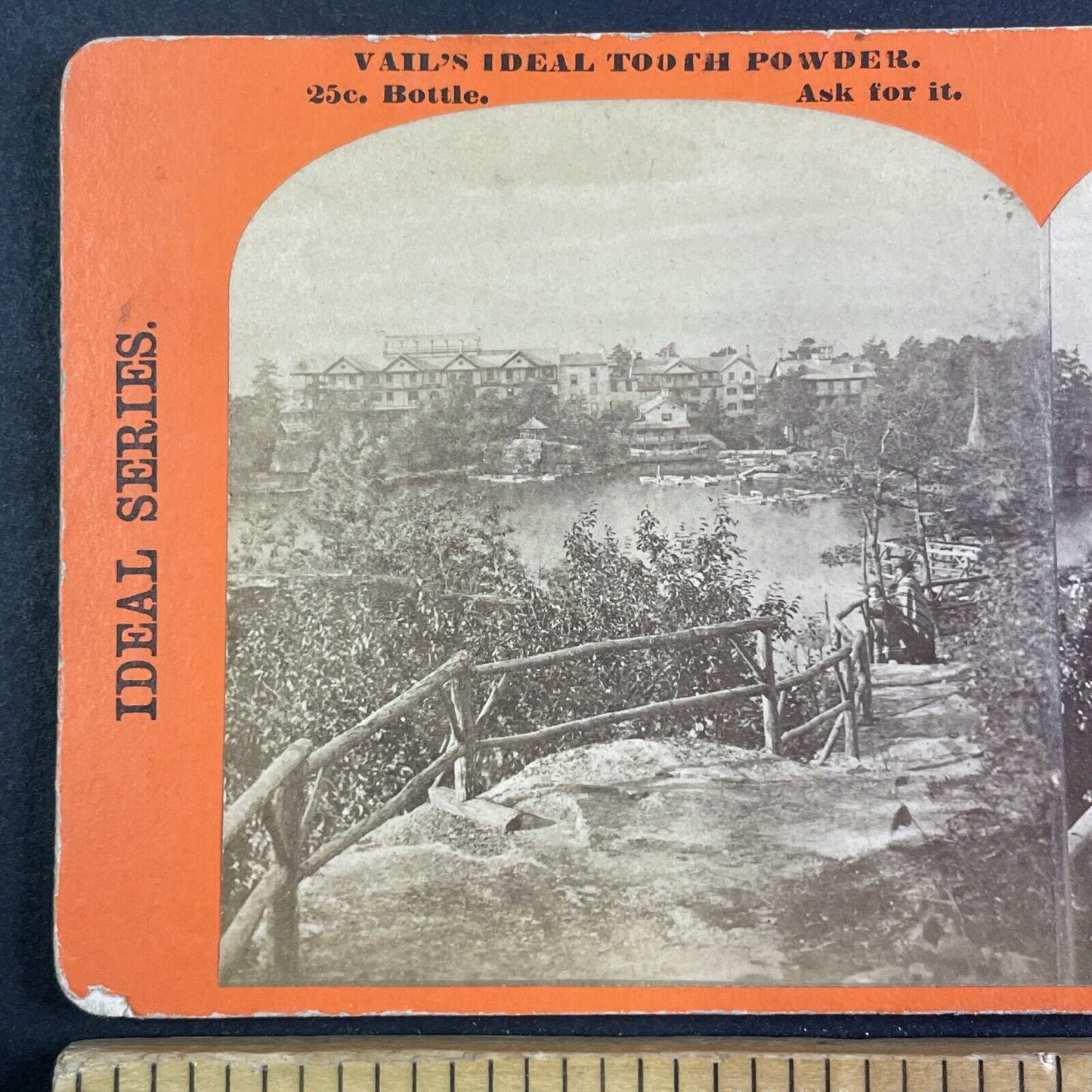 Mohonk Lake New York Stereoview Vail Brothers Antique c1880s X1936
