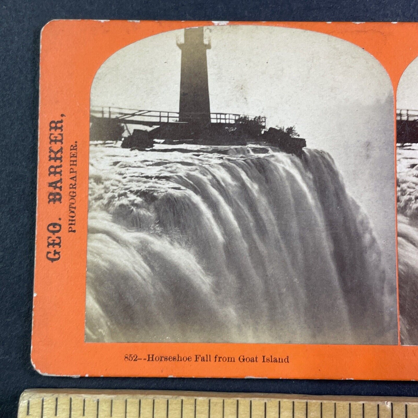 Terrapin Tower on Goat Island Niagara Falls Stereoview George Barker c1870 Y2537