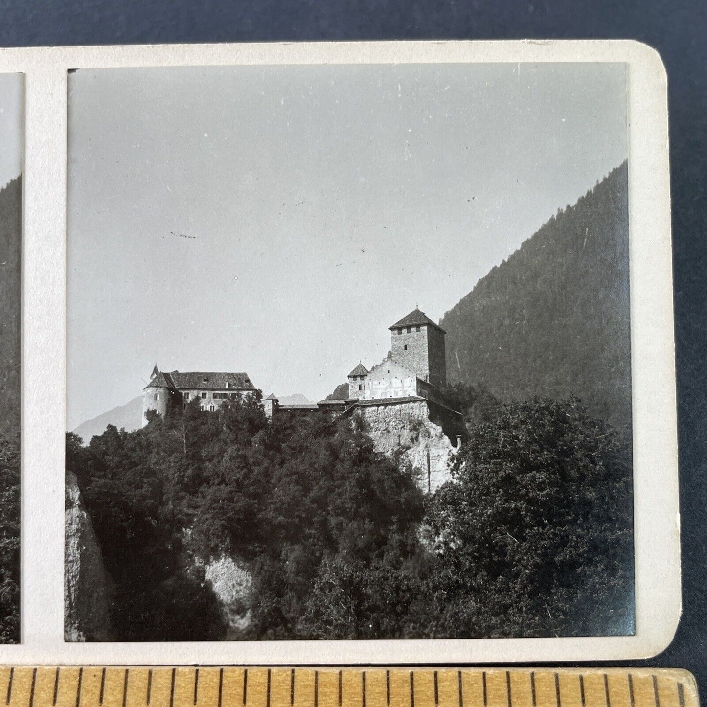 Antique 1925 Tirol Castle South Tyrol Italy OOAK Stereoview Photo Card P3244