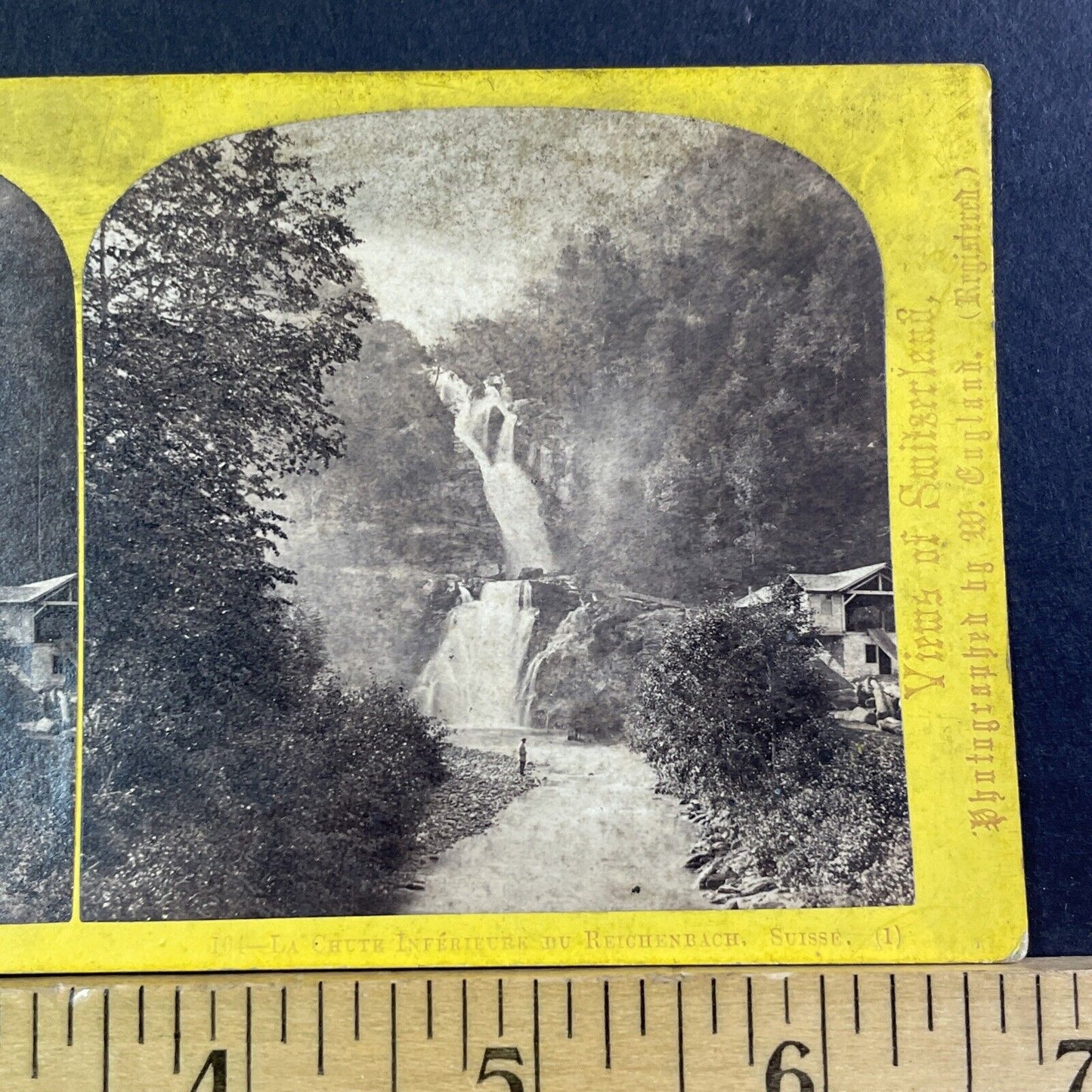 Reichenbach Waterfall Switzerland Stereoview William England Antique c1870 X3793