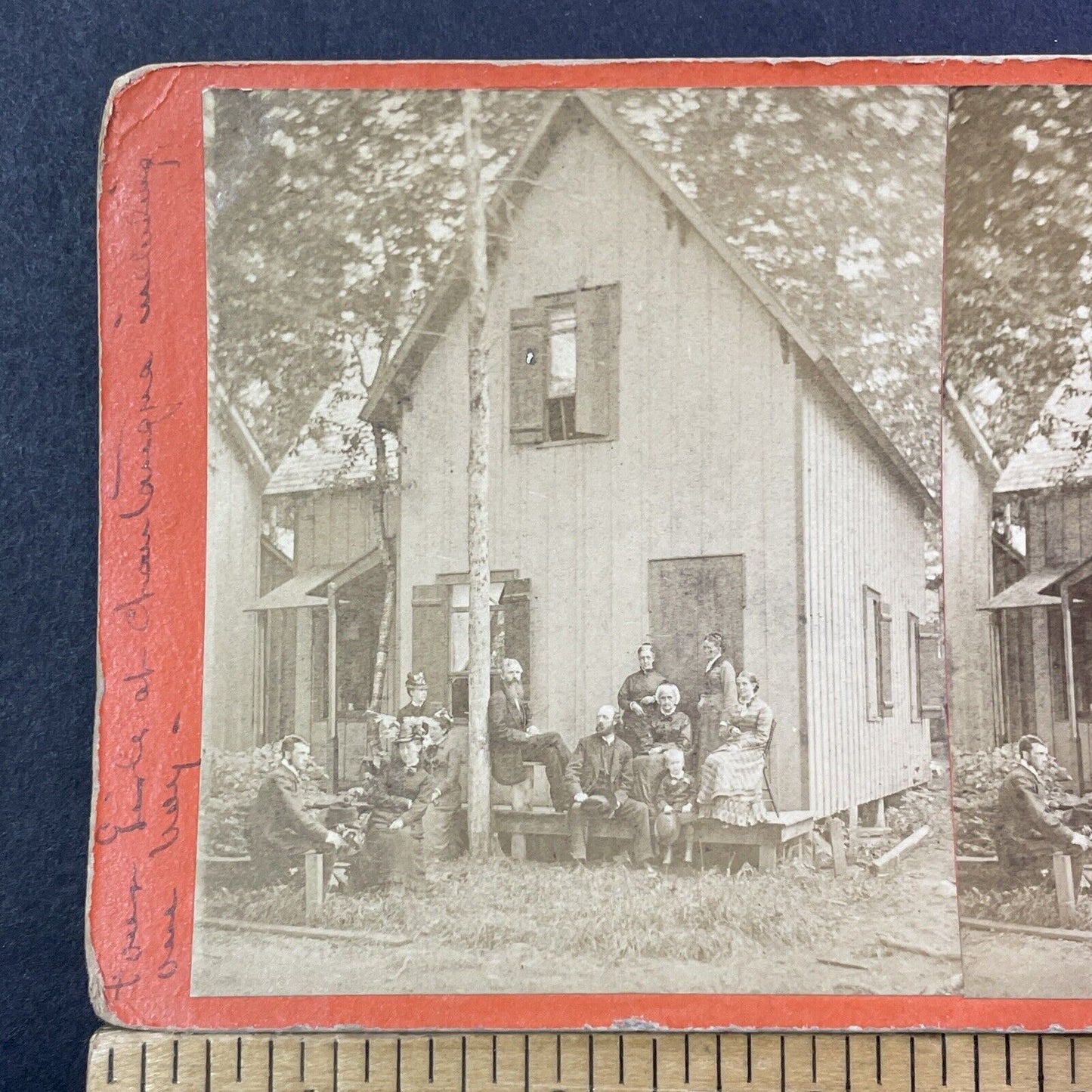 John Heyl Vincent Stereoview Chautauqua New York Cottage Antique c1875 X1241