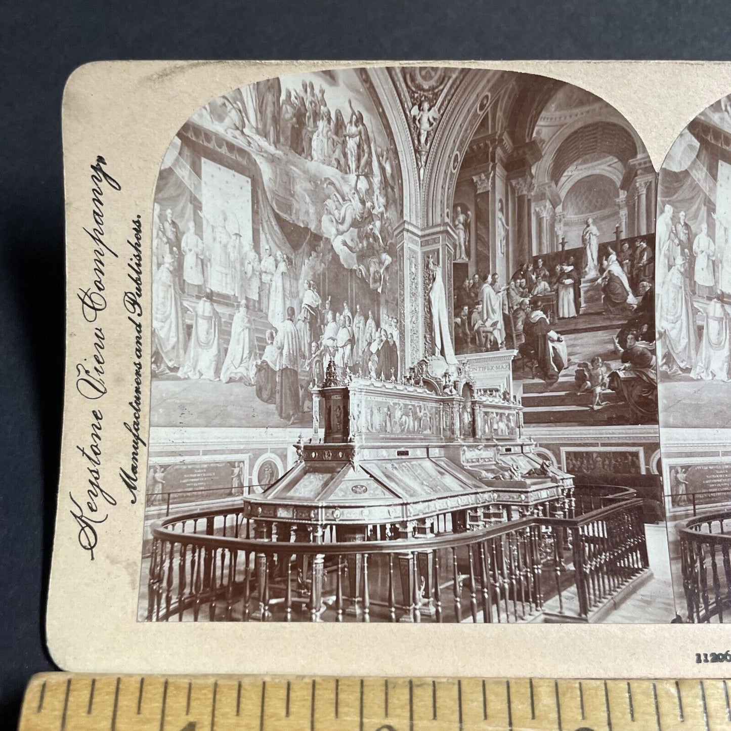 Antique 1900 Hall Of Immaculate Conception Vatican Stereoview Photo Card P4513