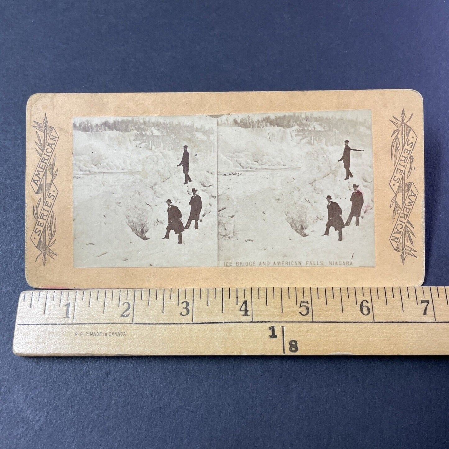 Antique 1880s Balancing On Frozen Icebergs NY Stereoview Photo Card P381-18