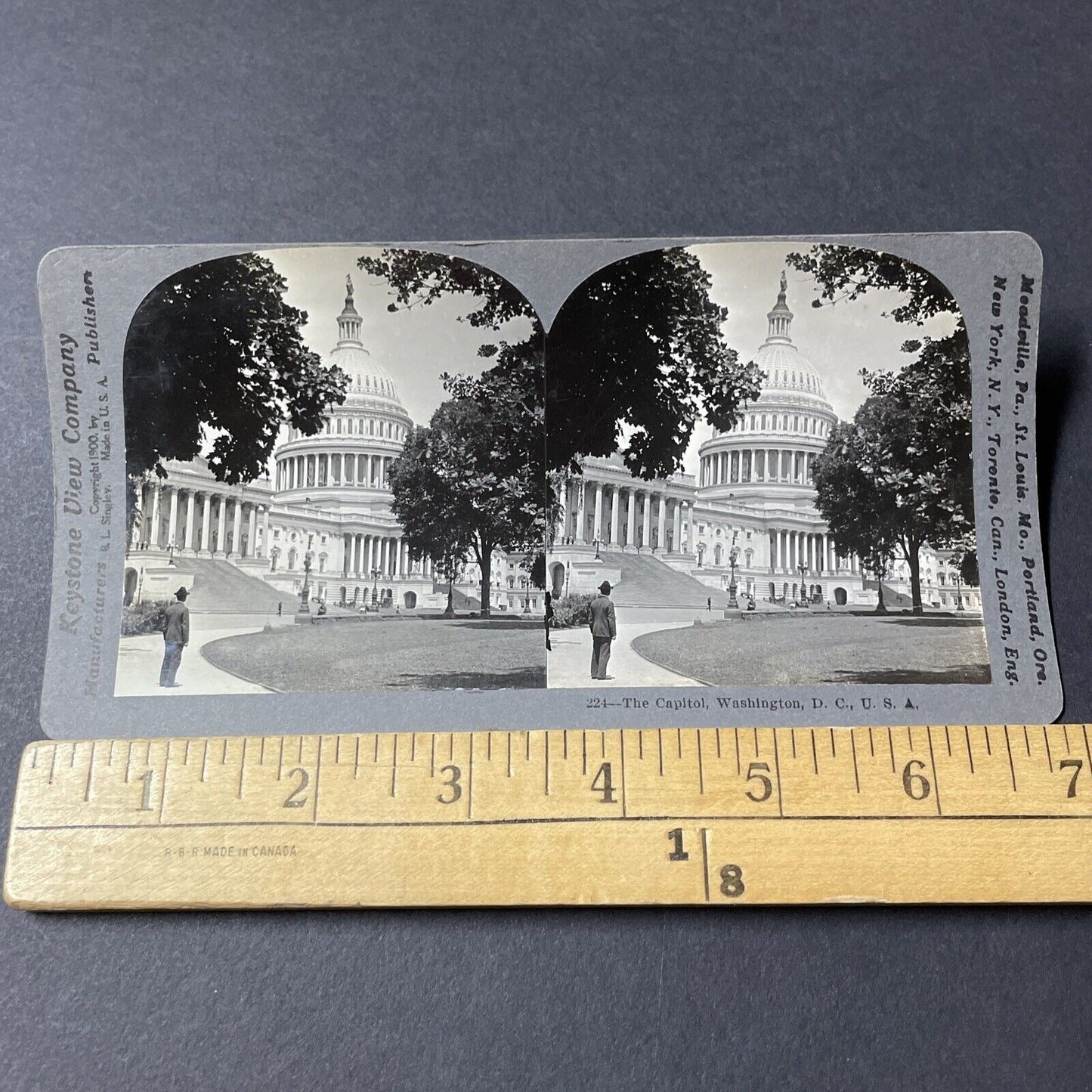 Antique 1910s Capitol Building Washington DC Stereoview Photo Card V2839