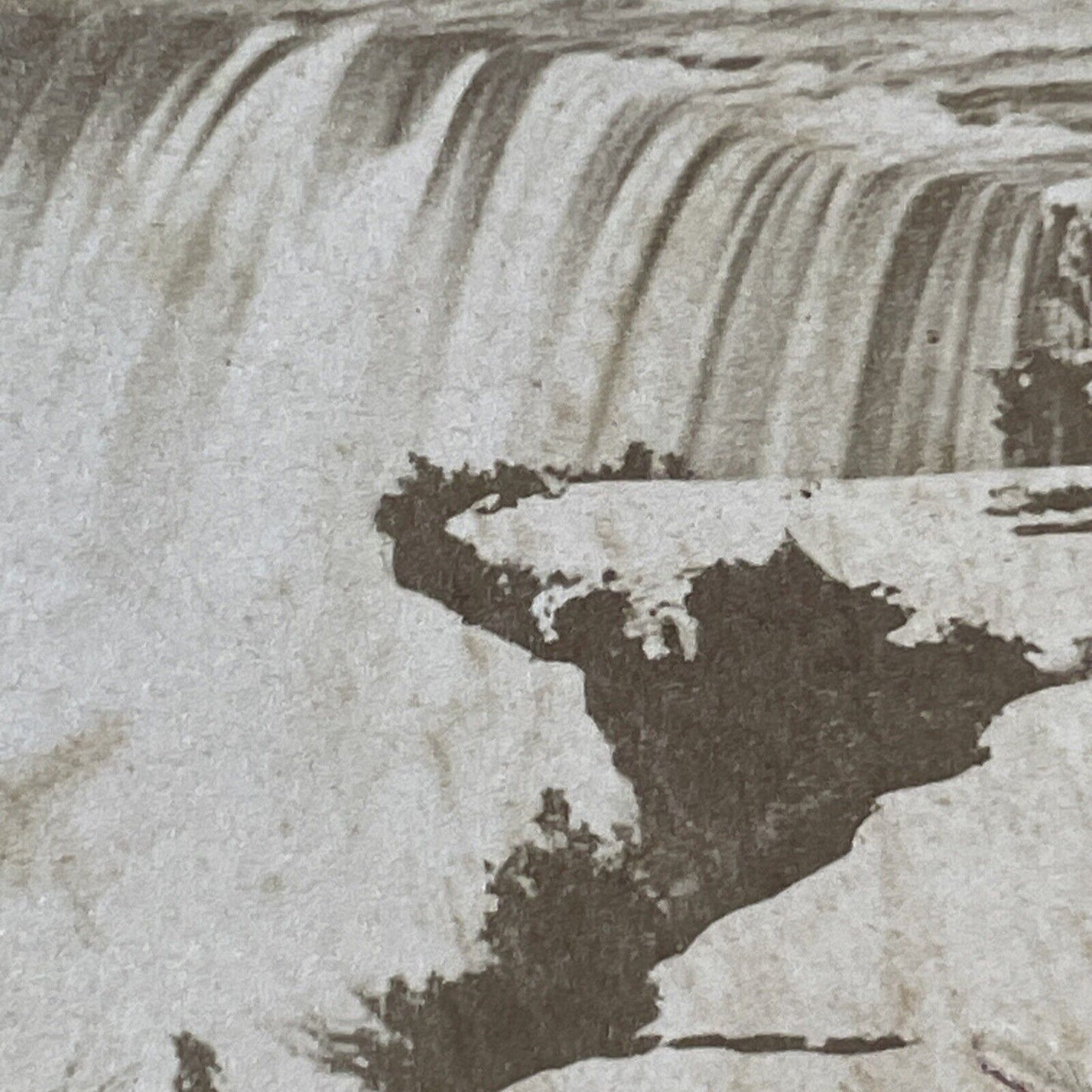 Rare Photo Of Table Rock Niagara Falls Canada Stereoview Antique c1862 X1277