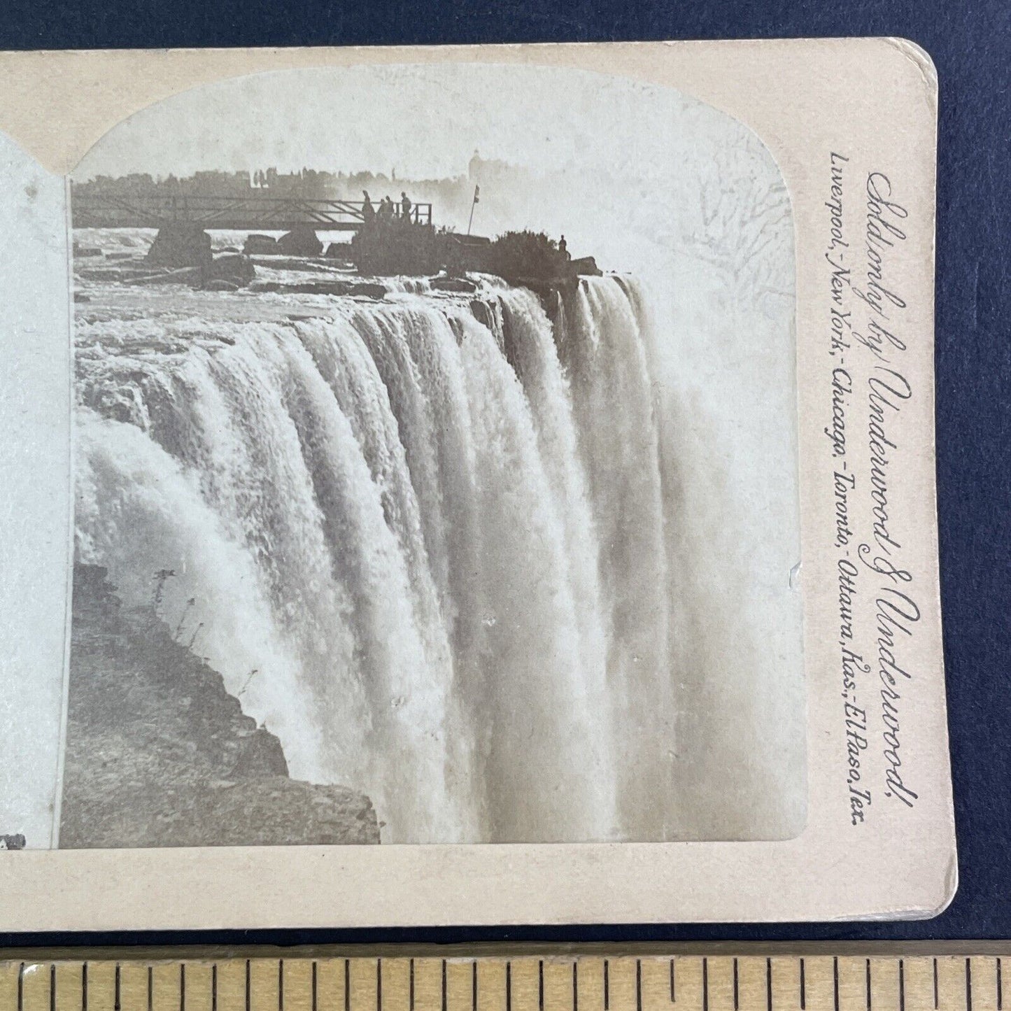 Terrapin Tower after the Dynamite Explosion Stereoview C. Bierstadt c1880 Y2704