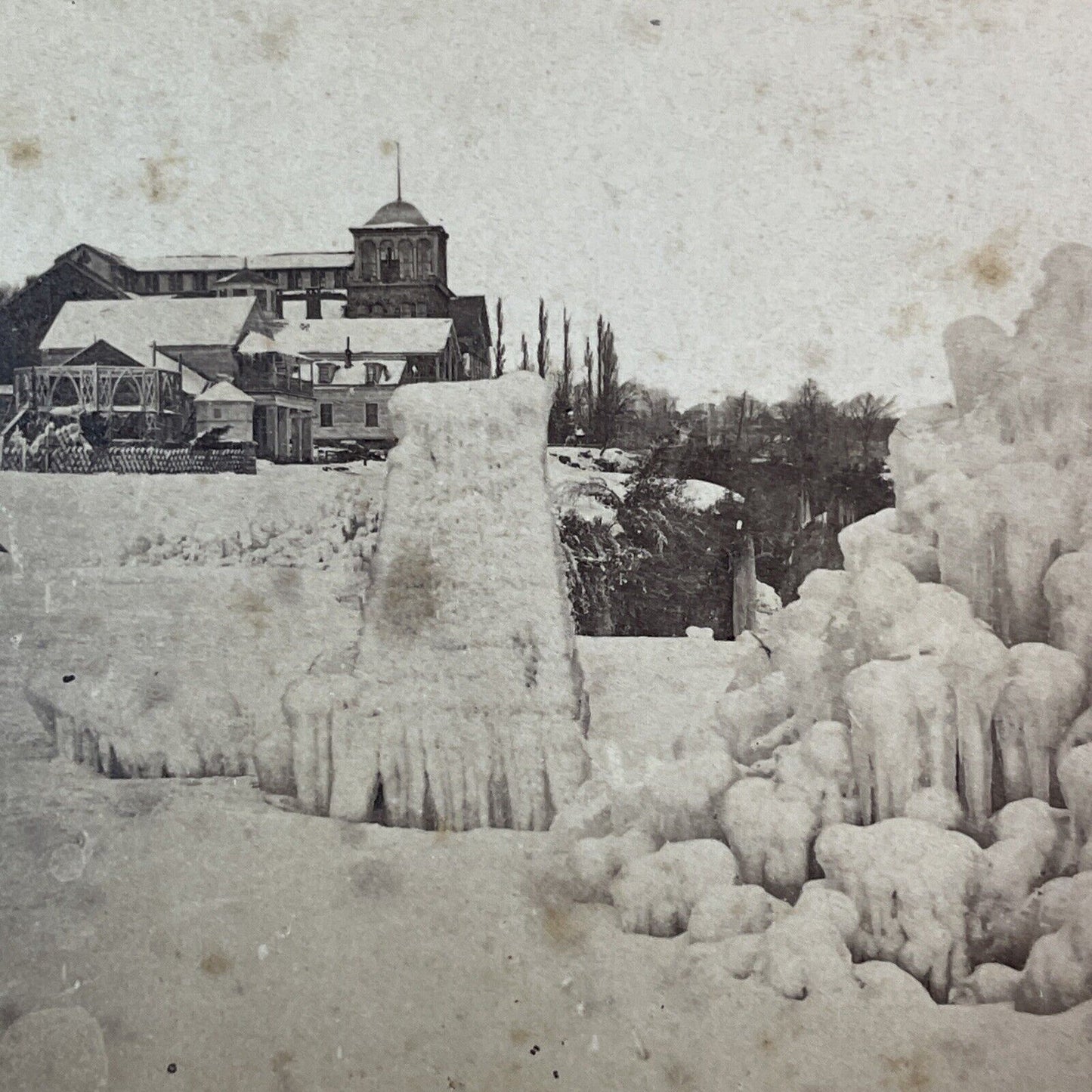 The Niagara Falls Barnett Museum Stereoview Ontario Canada Antique c1880 Y863