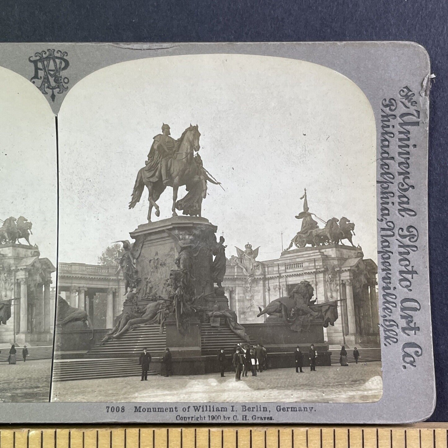 William I Monument Statue Stereoview Berlin Germany Antique c1900 Y160