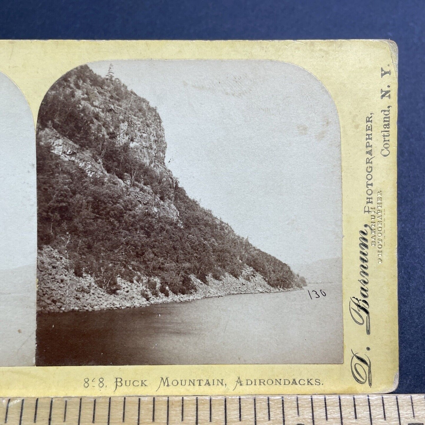 Antique 1870s Buck Mountain Lake George NY Stereoview Photo Card V511