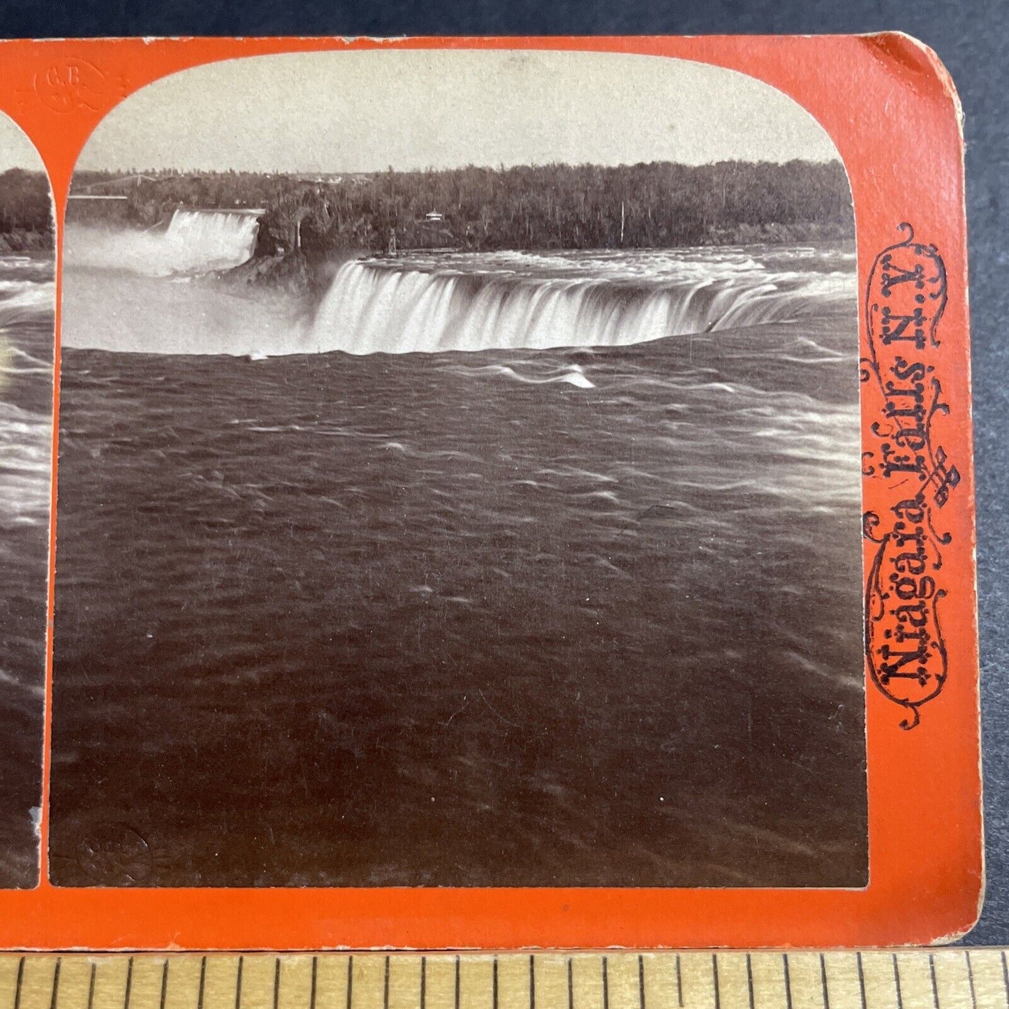 Antique 1890s The Top Of Niagara Falls Ontario Stereoview Photo Card P5559