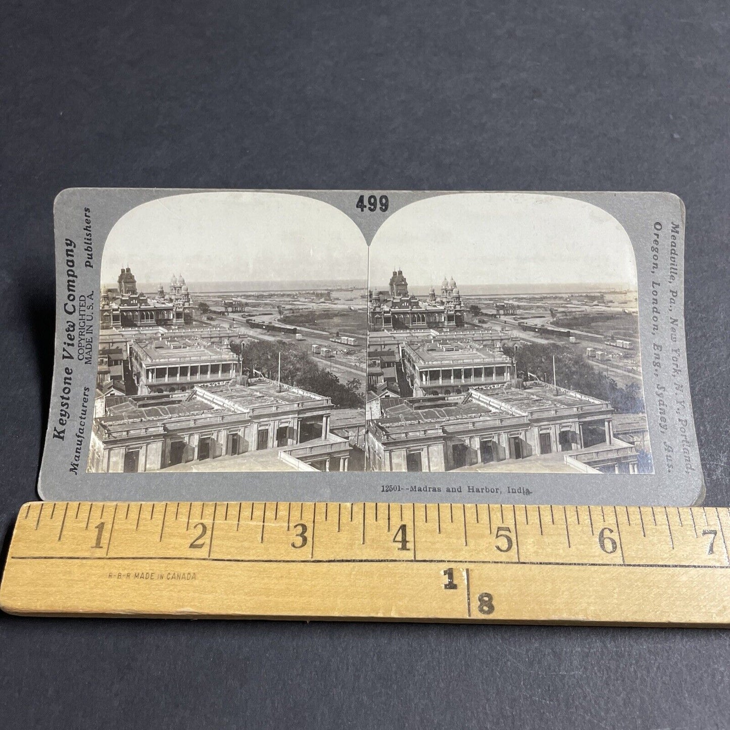 Antique 1910s Madras Chennai India City View Stereoview Photo Card P4426