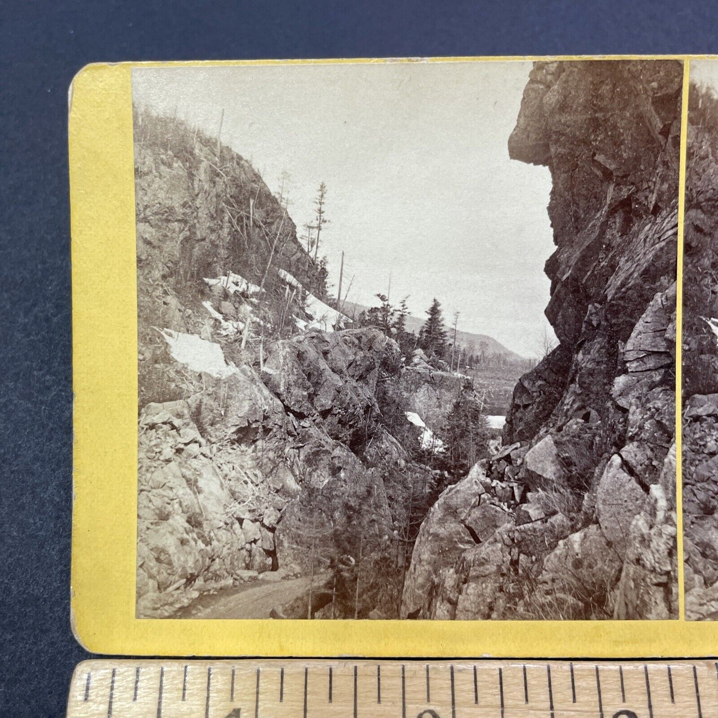 Antique 1870s Crawford Notch Horse & Buggy Road NH Stereoview Photo Card V1994