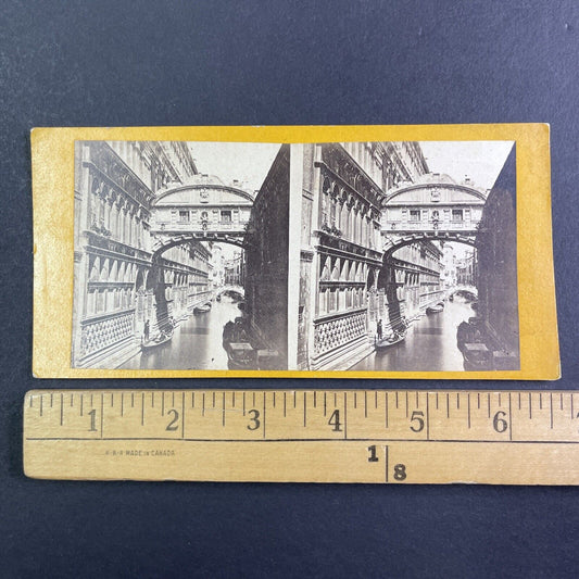 The Bridge of Sighs Venice Italy Stereoview Antique c1870 X4215