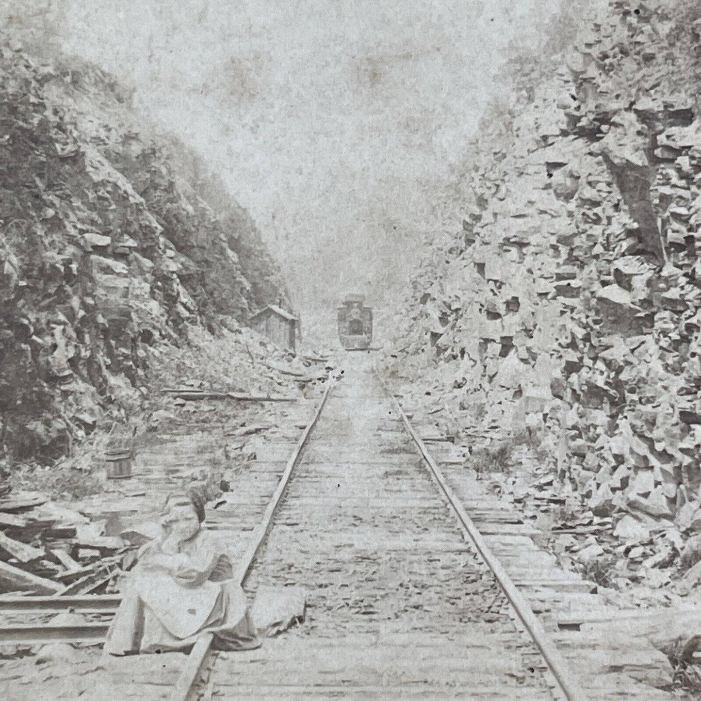Bunker Hill Pass Stereoview Garrison Philipstown New York Antique c1870 X3279