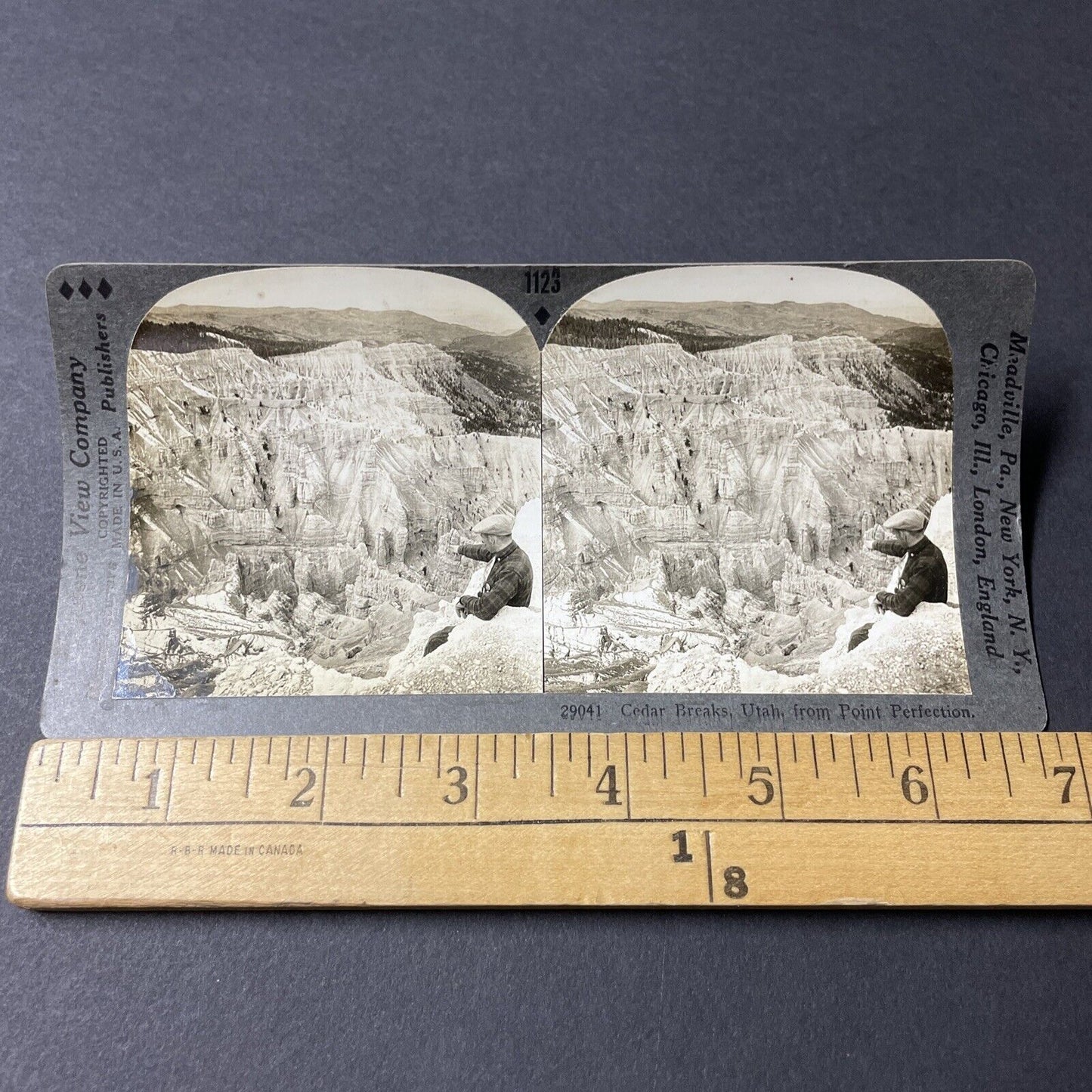 Antique 1910s Cedar Breaks Canyon Utah Stereoview Photo Card V2808