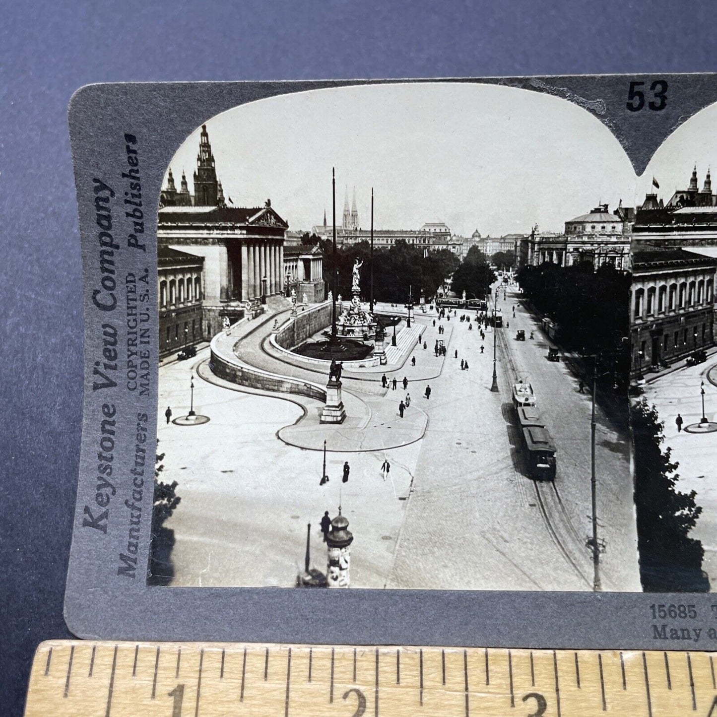 Antique 1910s City Center Vienna Austria Stereoview Photo Card P2734