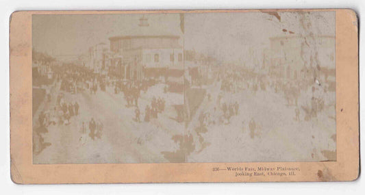 Antique 1893 Chicago Columbian Exposition Midway Plaisance Photo Card P051