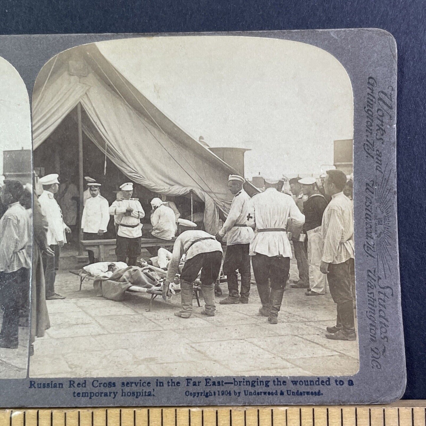 Russian Battlefield Hospital Stereoview Russo-Sino War Antique c1904 X3890