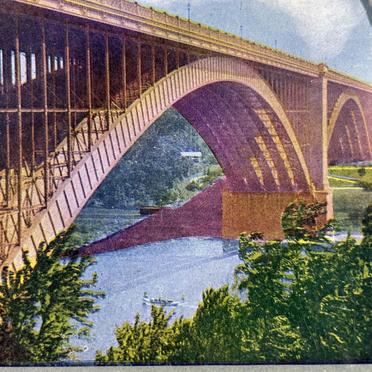 Antique 1910s Washington Bridge New York City NY Stereoview Photo Card P3455