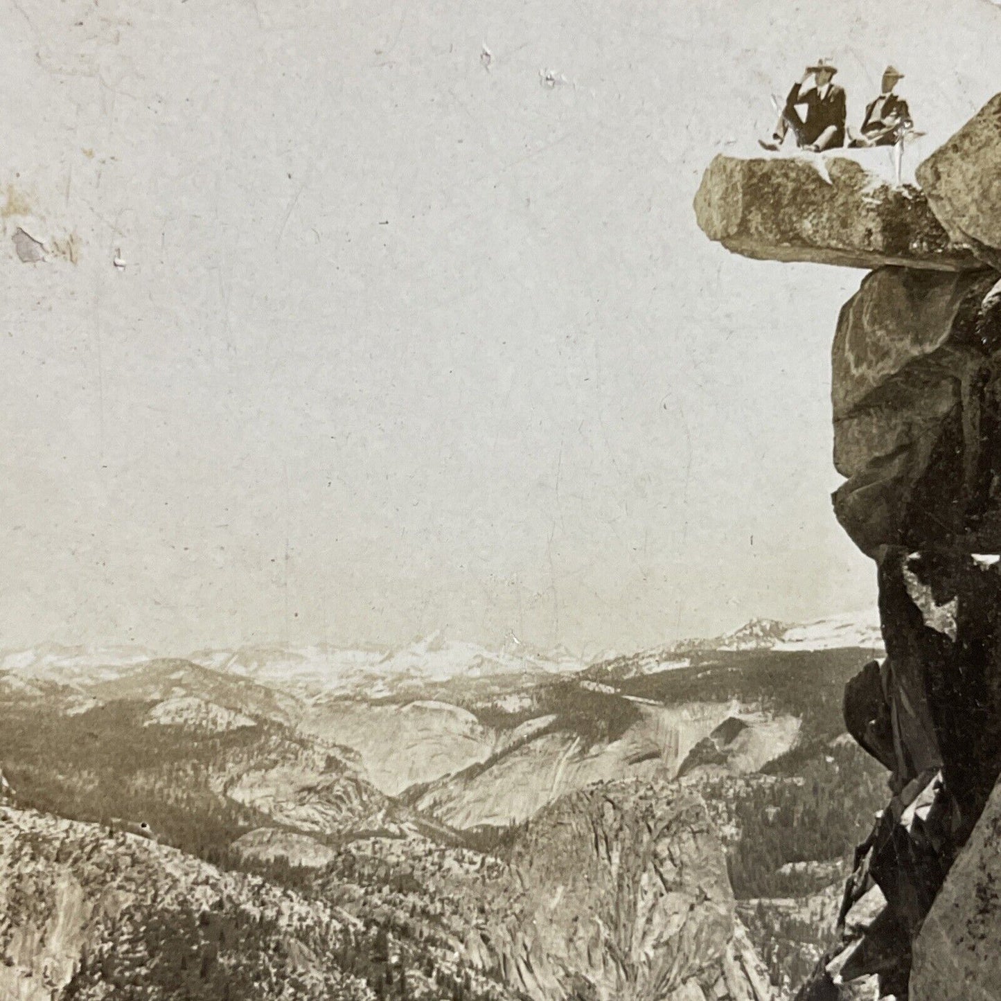 Antique 1903 Glacier Rock Lookout Yosemite CA Stereoview Photo Card P3605