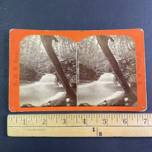 Echo Falls Watkins Glen New York NY Stereoview R.D. Crum Antique c1870 Y1032