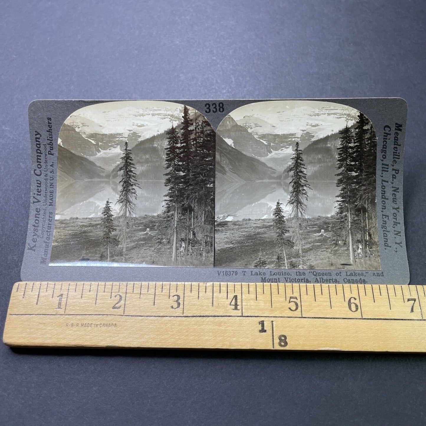 Antique 1910s Lake Louise & Rockies Alberta Canada Stereoview Photo Card P3190