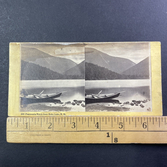 Echo Lake Franconia Notch NH Stereoview Edward Bierstadt Antique c1870 X972